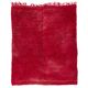 Solid Red Vintage Hand-Knotted Turkish Tulu Rug, 100% Wool