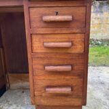 Vintage oak desk 4 drawers