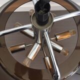 1970's acrylic/chrome 8 bulb hanging lamp.