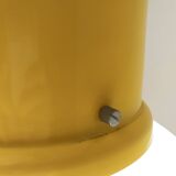 Industrial White Plexiglass and Yellow Varnished Aluminum Pendant, Italy