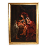 Peinture du XVIIIe siècle, allégorie de l'hiver.
