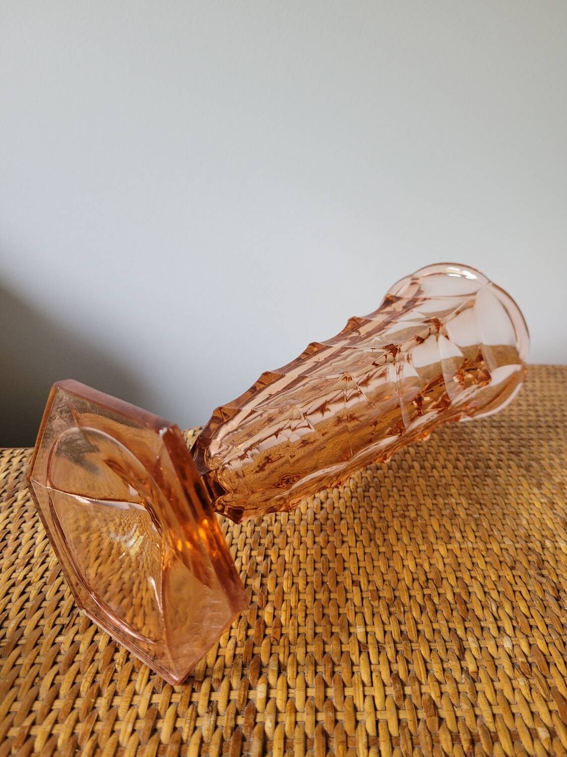 High Art Deco vase pink glass