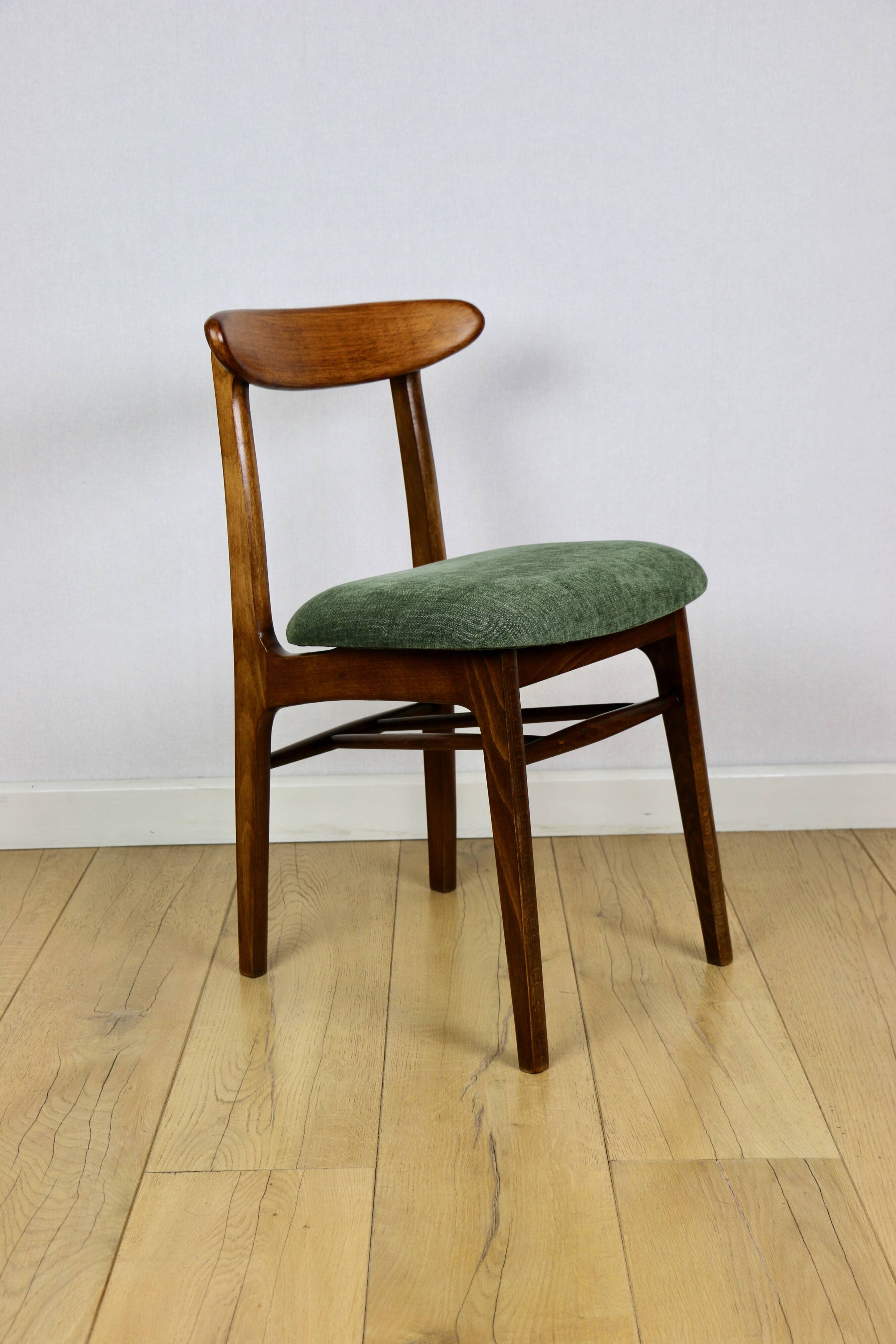 Hałas vintage chair green - wooden backrest