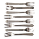 8 Christofle cake forks in silver metal model "Aria"