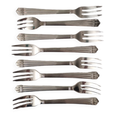8 Christofle cake forks in silver metal model "Aria"