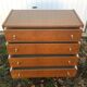Old chest of drawers 4 drawers wood feet compass 70s vintage scandinavian