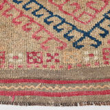 3x9 red & blue herki vintage runner rug 92x286cm