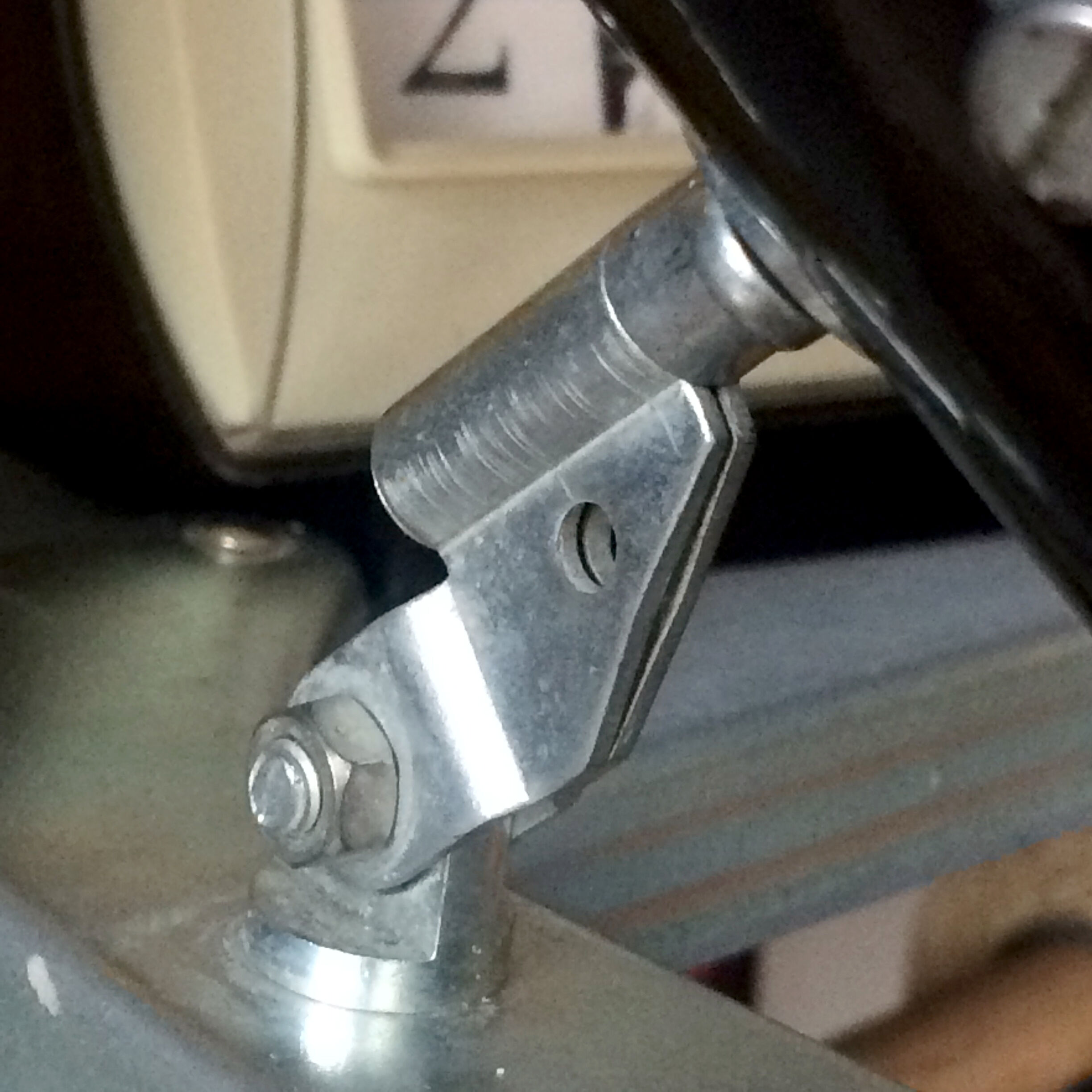 Chocolate lacquered metal clamp spot 1960/70