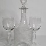 Classic Style Engraved Crystal Carafe and Glasses Set