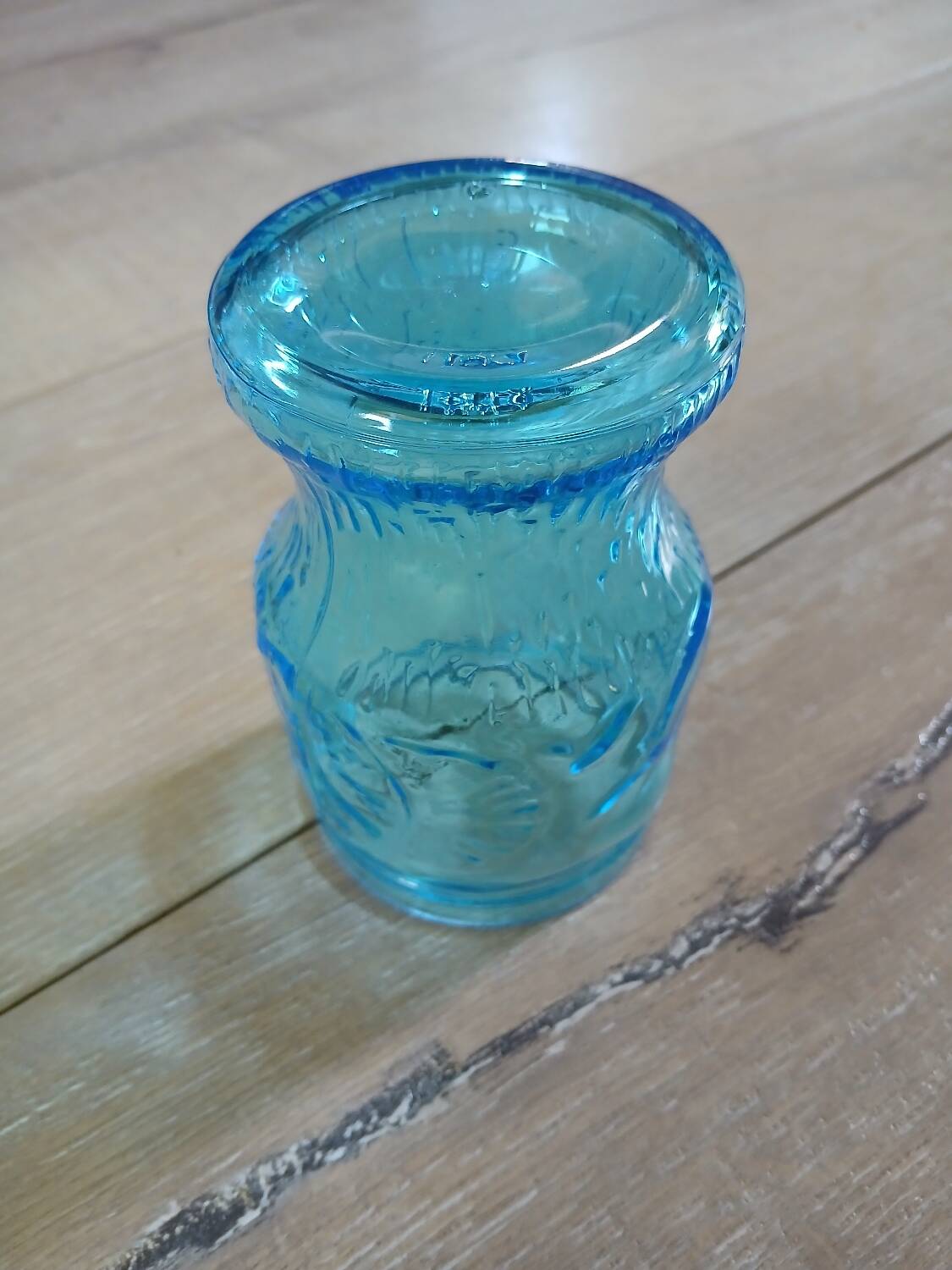 6 antique blue glass glasses