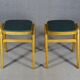2 Mid-century green vinyl stools with compass legs from the 1960s.