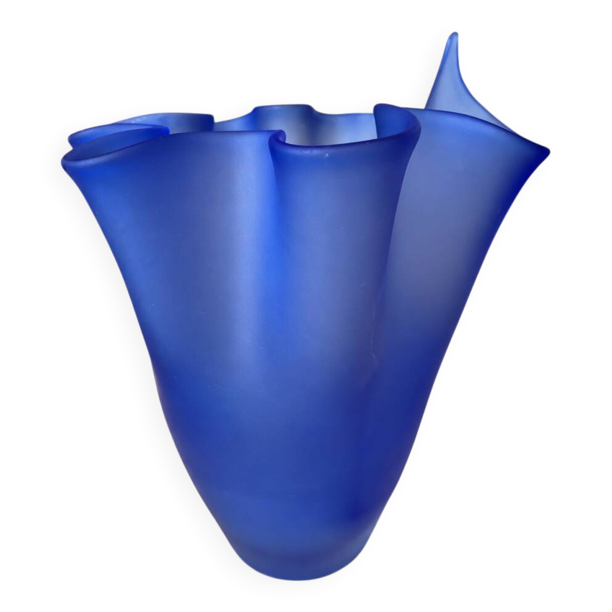 Cobalt blue blown glass vase