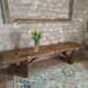 Large brutalist bench in solid oak