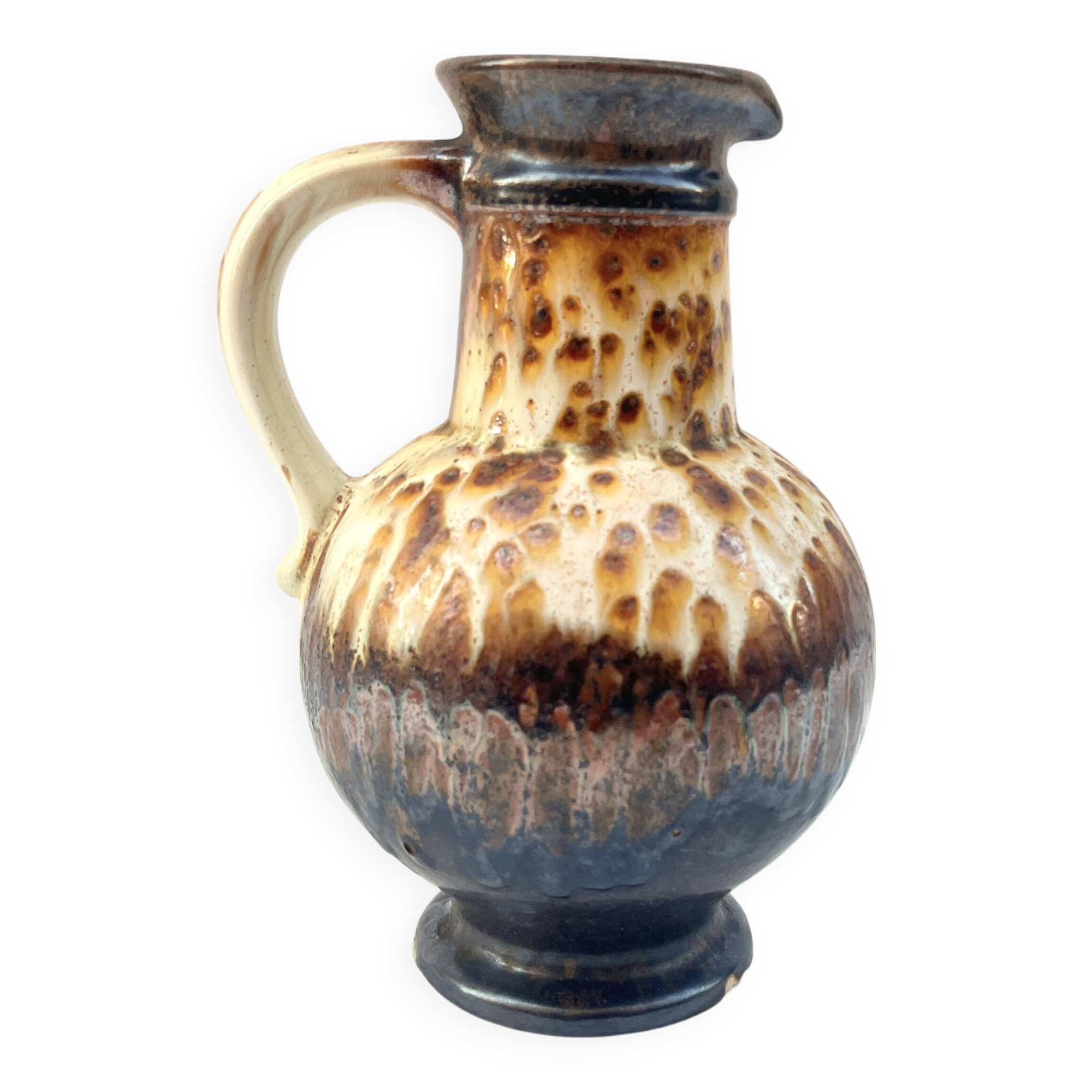 Fat Lava Vase Ceramic Pitcher West Germany 1960s Vintage Scheurich Style