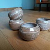 Stoneware cups signed Anne Rémy Clamagirand