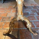 Bistro table in wood and enamelled cast iron