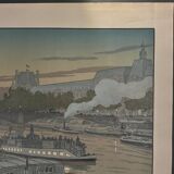 Lithograph by Henri Rivière The Pont des Saints-Pères and the Louvre