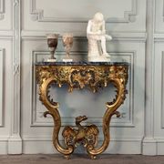 Console Régence au dragon, bois sculpté et doré, Paris vers 1720