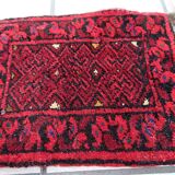 Vintage afghan ersari matte handmade carpet 24cm x 29cm 1970s