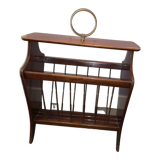 Newspaper holder vintage magazine year 60 mahogany brass