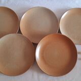 5 assiettes à dessert en grès