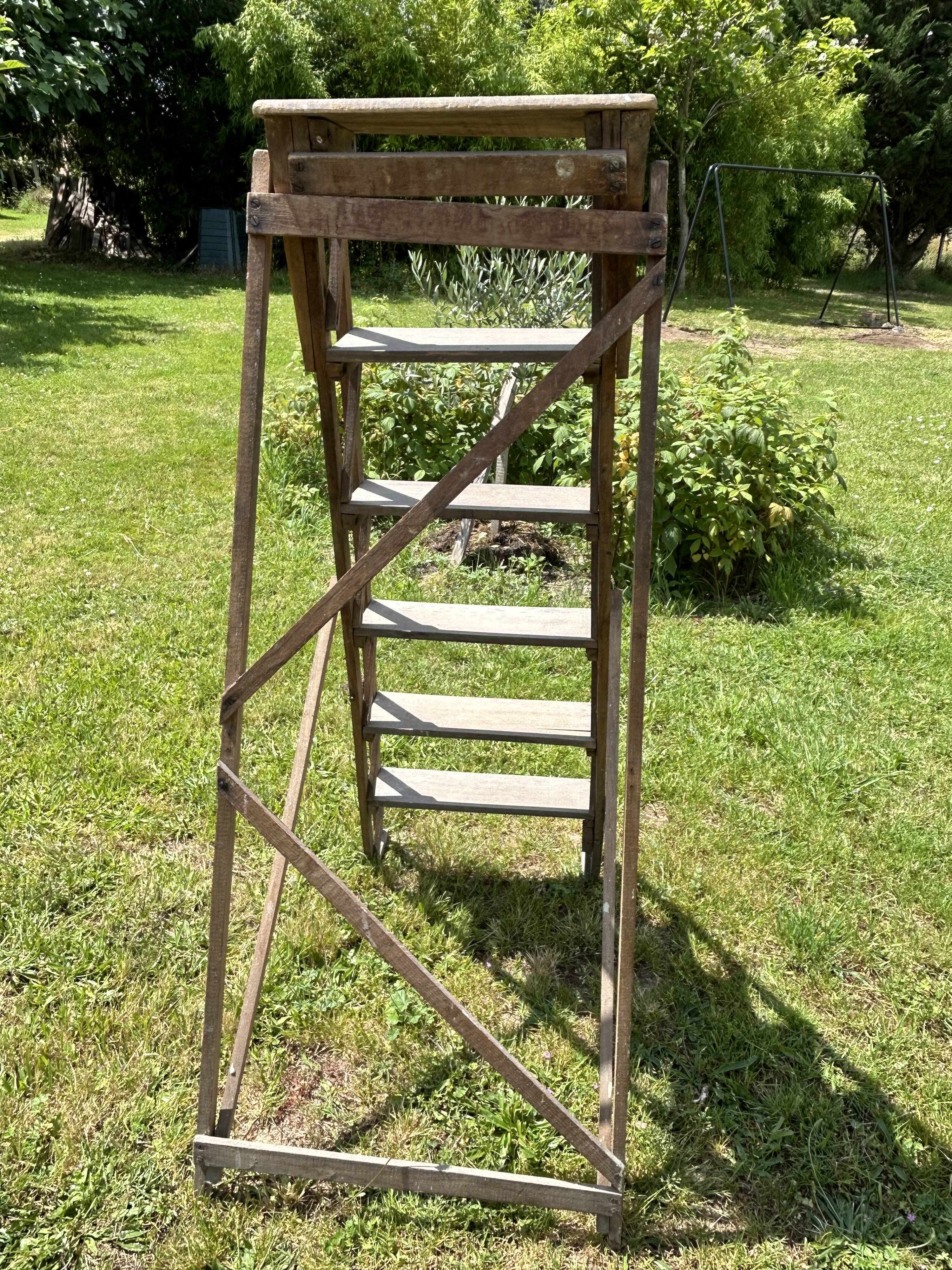 Antique wooden painter's stepladder