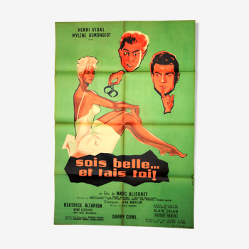 Original movie poster "Be Beautiful and Shut Up"1958 Cowl,Demongeot, Delon,Hanin