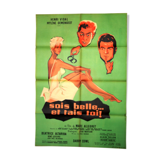 Original movie poster "Be Beautiful and Shut Up"1958 Cowl,Demongeot, Delon,Hanin