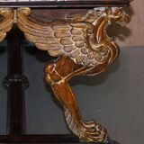 Double-sided writing desk in hardwood with gilt griffins, RJ Horner style.