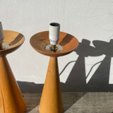 Pair of Scandinavian wooden lamps, 1980s