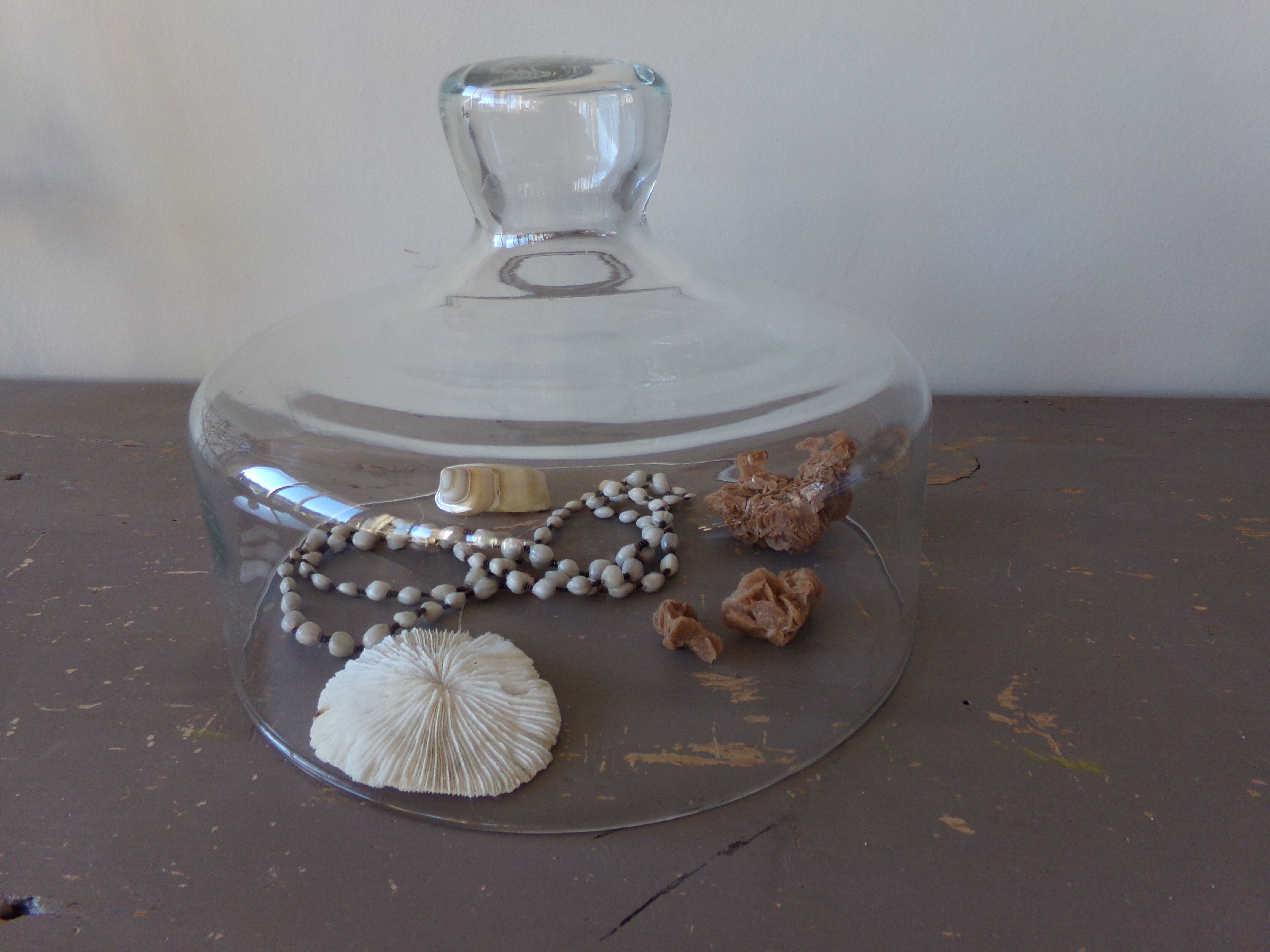 Large old thick glass bell