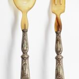 Large fork and horn spoon