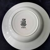 6 Saint Amand earthenware soup plates, Art Deco style