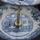 Johnson Bros. Two-Tier Serving Dish – “Coaching Scenes” – Blue English Earthenware