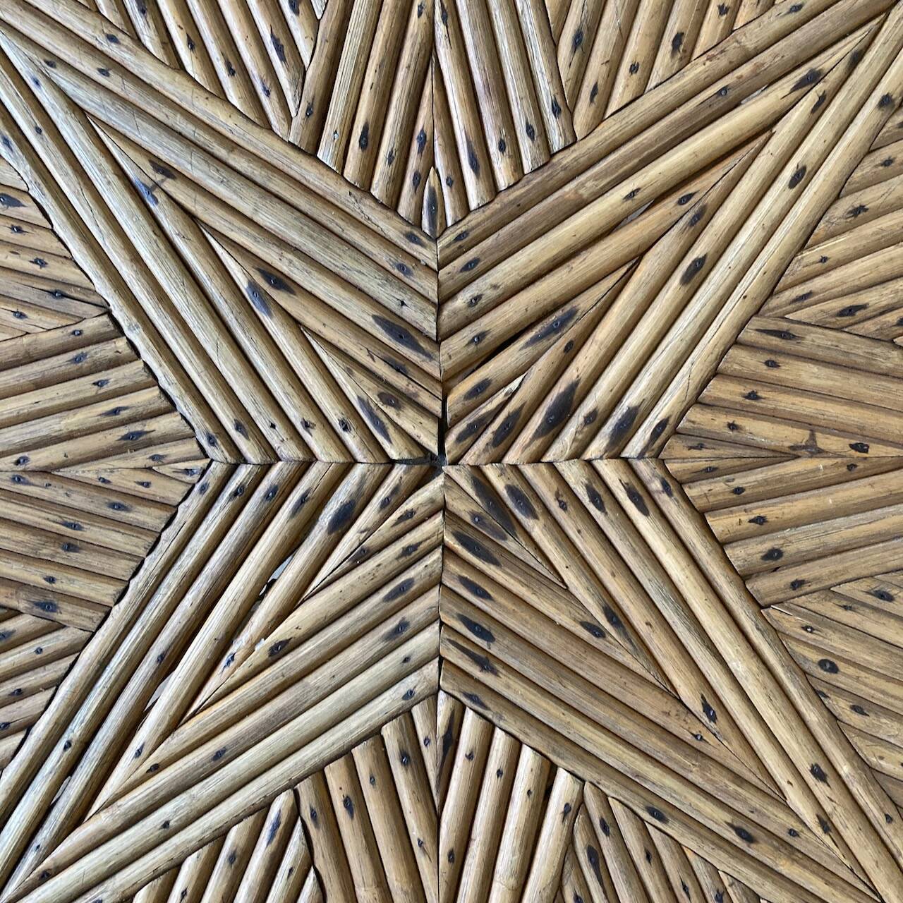 Round rattan coffee table