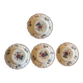 Lot de 4 assiettes fleuries