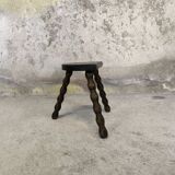 Vintage tripod stool with beaded legs