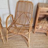 Pair of rattan armchairs