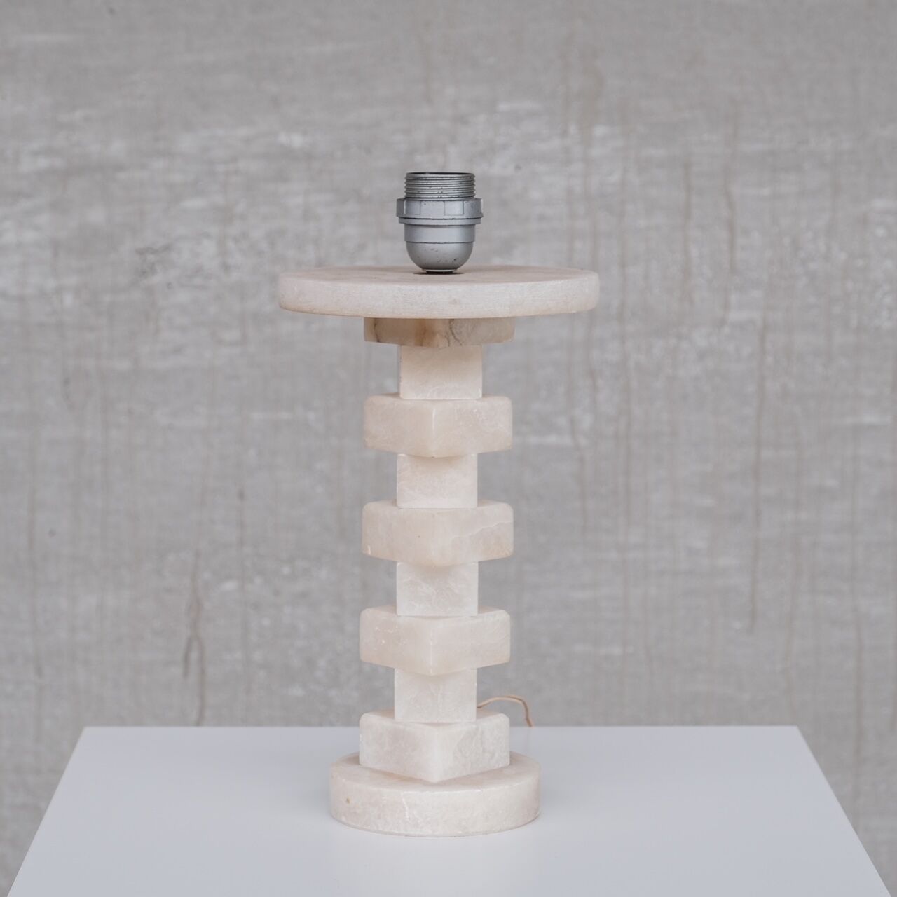 Alabaster french mid-century table lamp