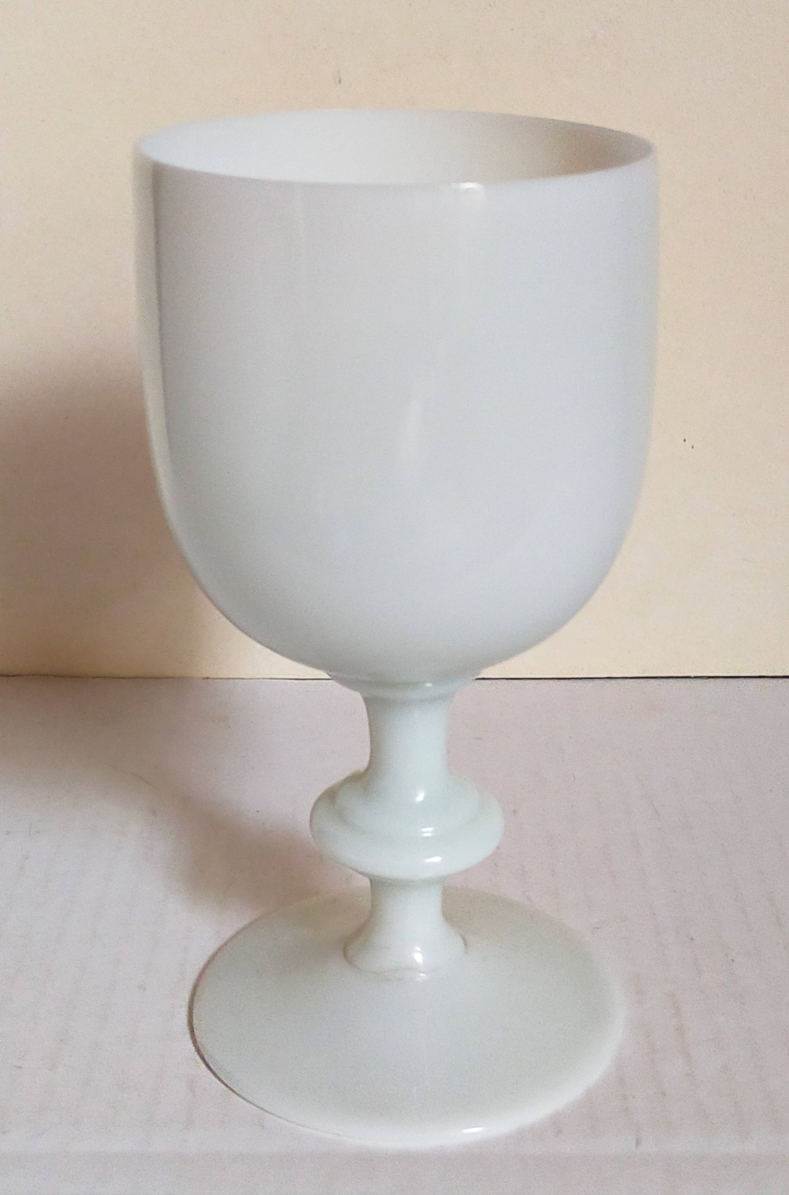 Vintage white opaline vase-cup 16.5 cm