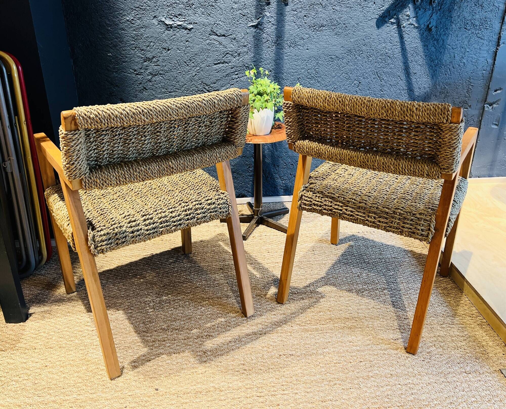 Pair of Olivier de Schrijver armchairs in water hyacinth