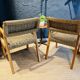 Pair of Olivier de Schrijver armchairs in water hyacinth