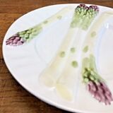 3 assiettes à asperges barbotine Luneville