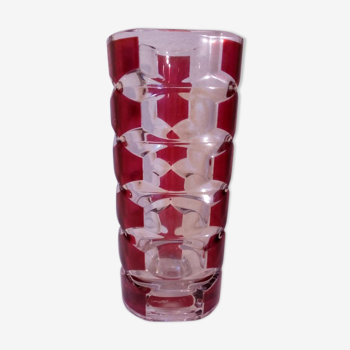 Triangular glass vase
