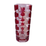 Triangular glass vase