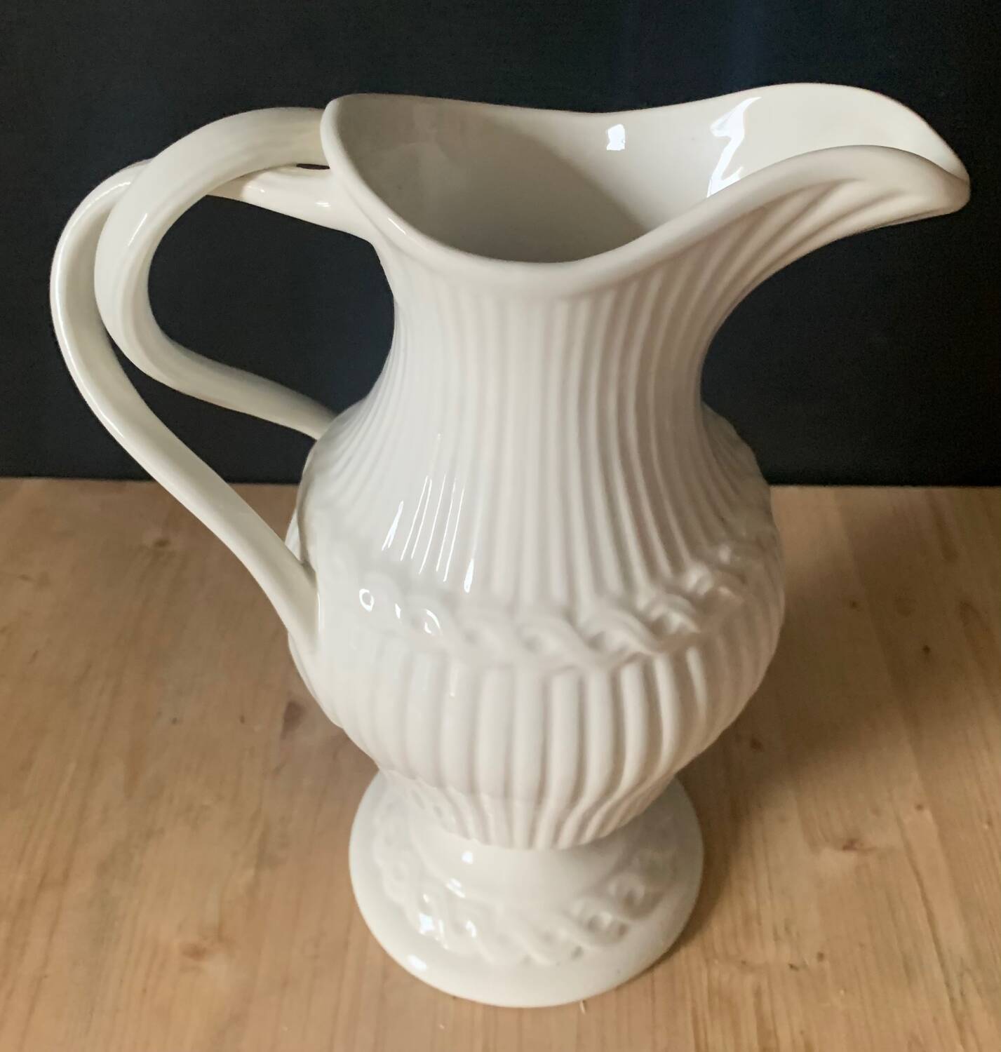 Gien earthenware white pitcher