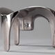 Set of 9 modular candle holders in chromed metal, nagel germany