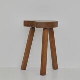 Vintage Solid Beech Brutalist Tripod Stool Circa 1960