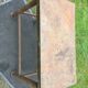 Vintage metal table from an industrial workshop for a makeover