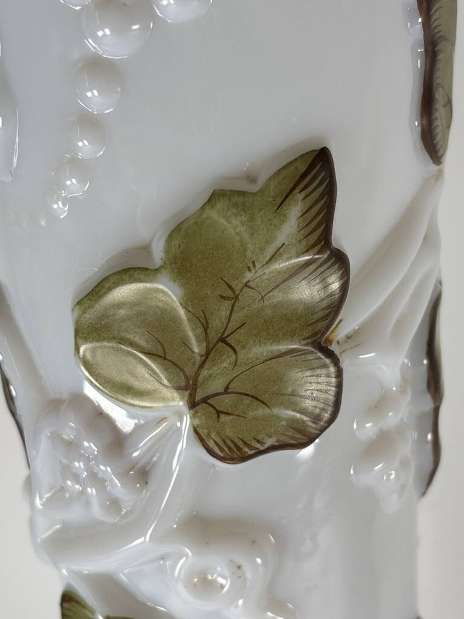 Baccarat Opaline Vase XXL Grape Decoration 1860 19th Century France
